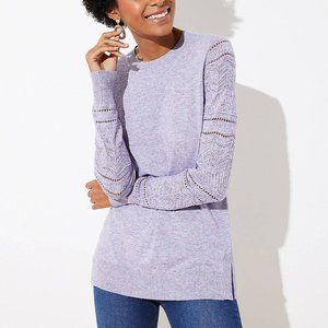 Ann Taylor LOFT Textured Tunic Sweater Purple